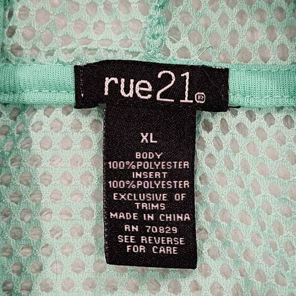 Rue21 women's green mesh Hooded sweater, size XL - Picture 8 of 8